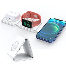 3-in-1 Foldable MagSafe &  Compatible Wireless Charger with 15W Fast Charging for iPhone, AirPods & Apple Watch